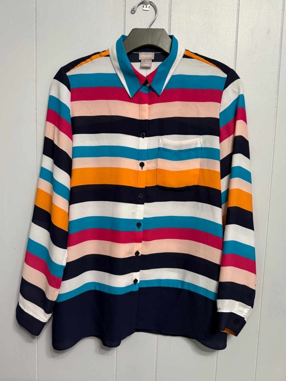 #10) Chico's Striped Button-Up Shirt in Multicolor